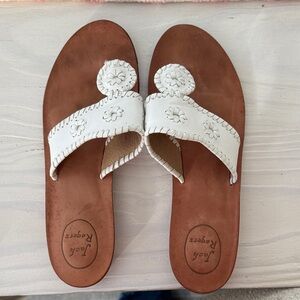 Jack Rogers White and Brown Sandals